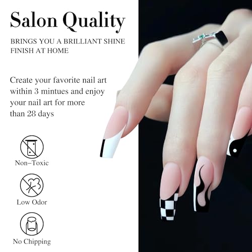 Double Rhythm 2 Pcs 15ml UV Gel Polish Set Pure White And Black Color Gel Nail Polish Kit Nail Art Salon DIY (2-A1015+A1093)