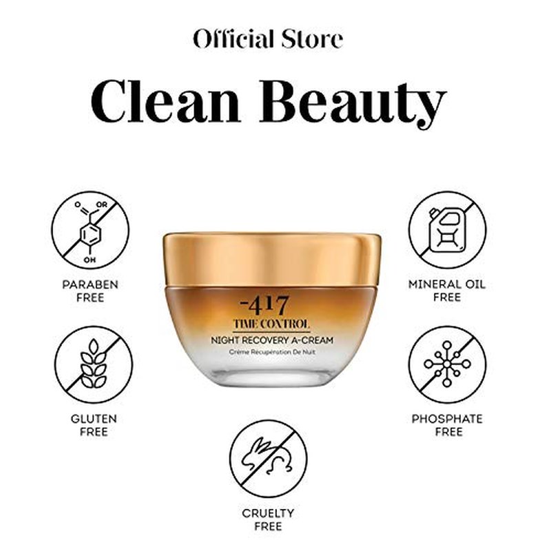-417 Dead Sea Cosmetics Time Control Night Recovery A Cream & Face Moisturizer, Wrinkle Recovery Anti-Aging Face Cream
