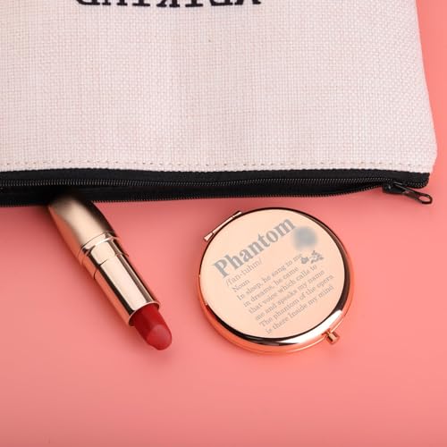 UJIMS Opera Drama Lover Gift Phantom Mask and Rose Compact Mirror Musicals Phantom Gift for Fans (Phantom Mirror)