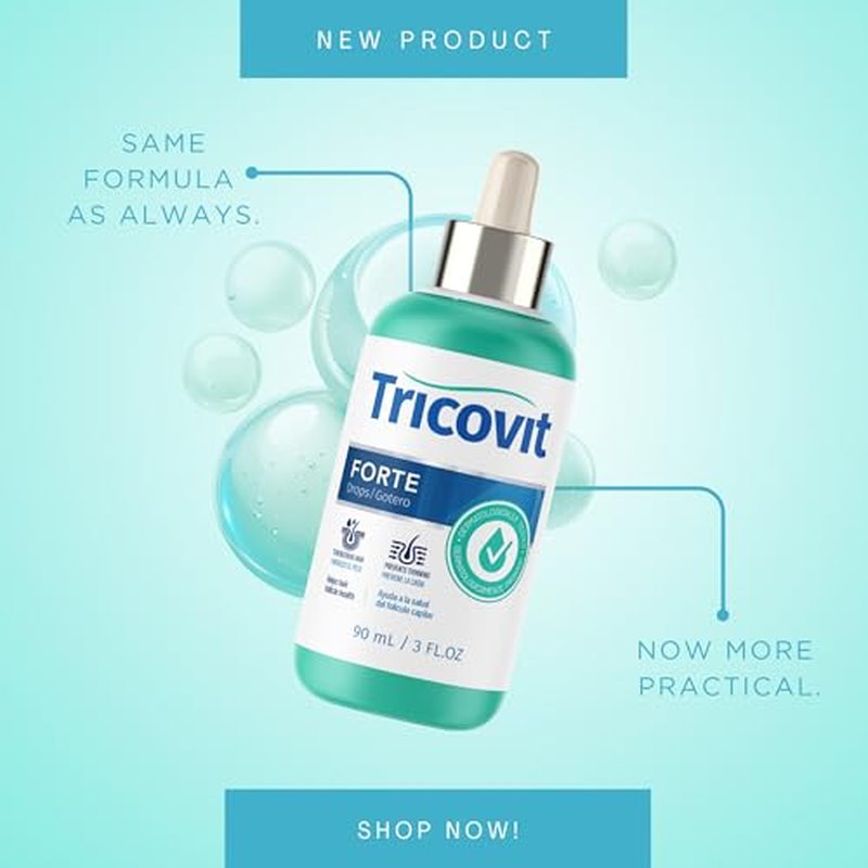 Tricovit Forte Drops - Follicle Stimulating Hair Serum - Hair Growth Serum with Saw Palmetto, Pumpkin Seed & Capsaicin - Dry Scalp Treatment to Regulate Sebum & Prevent Thinning (3 Fl oz)