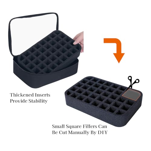 2 Pcs Small Clear Nail Polish Organizer Holds 80 bottles(15ml-0.5fl.oz) Nail Polish Case Multifunctional Nail Polish Bag Organizer, Cosmetic Travel Makeup Bags for Women Black