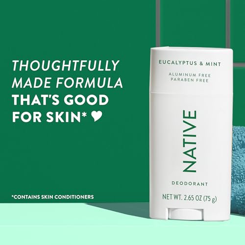 Native Deodorant | Natural Deodorant for Men, Aluminum Free with Baking Soda, Coconut Oil and Shea Butter | Eucalyptus & Mint