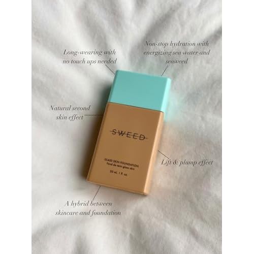 SWEED - Glass Skin Foundation | Long-Lasting Fluid Formula | Hydrate, Moisturize, Lift, Plump, Protect | Vegan, Cruelty-Free, Clean Beauty (03 LIGHT W)