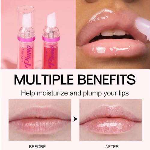 Spicy Lip Plumping Booster,Plumping Lip Oil with Chili Extract,Plump and Pout Lip Plumper for Women Girls,Fuller Lips Instantly,Hydrating,High-Shine (02)