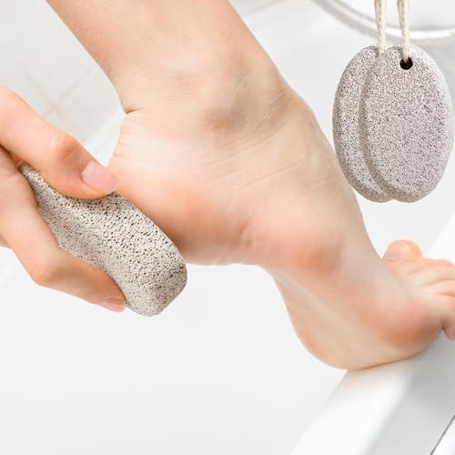 2PCS Natural Foot Pumice Stone£¬Natural Lava Pumice Stone for Feet, Foot Scrubber£¬Effective Pedicure Tools for Dead Skin and Callus Removal (Grey)