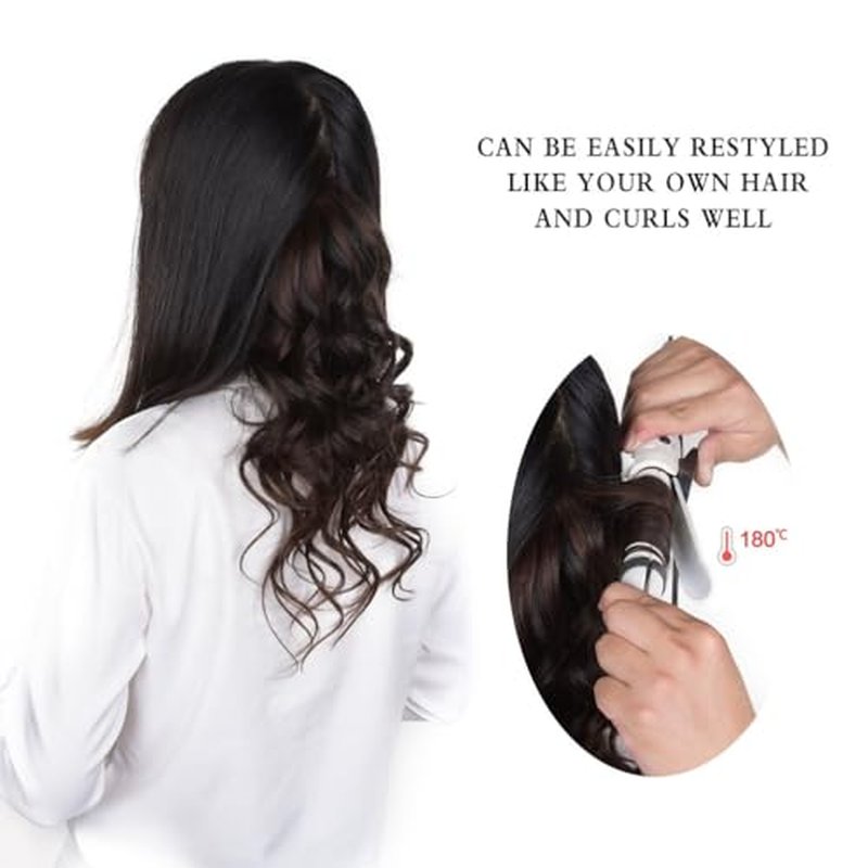 18 Inch Clip-in Hair Extensions Remy Human Hair for Women - Soft Handmade Real Human Hair Clip in Extensions, Straight, Thick, 135g 7pcs Natural Black #1B Color