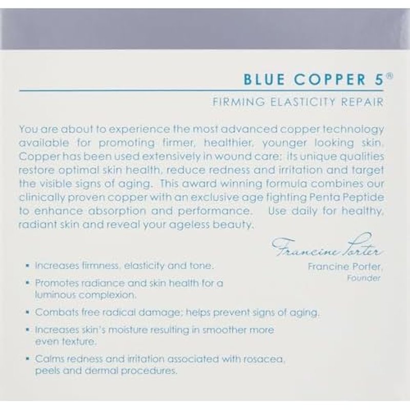 Osmotics Blue Copper 5 Firming Elasticity Repair ? Cream for Firmness and Acne. Visible Results, Made in the USA