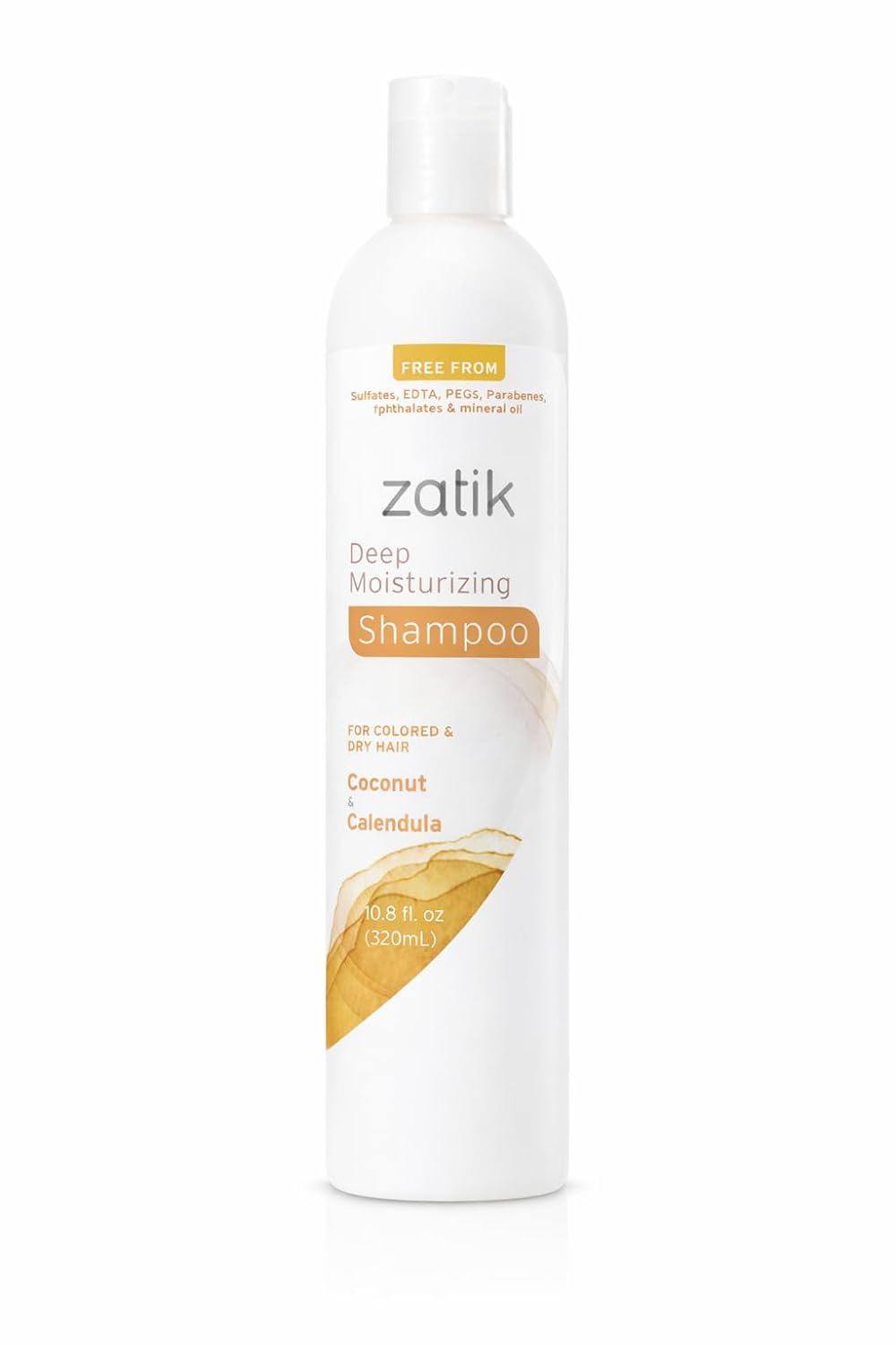 Zatik Naturals Deep Moisturizing Shampoo & Conditioner Set - Coconut & Calendula for Colored, Dry Hair | 10.8 fl oz Each
