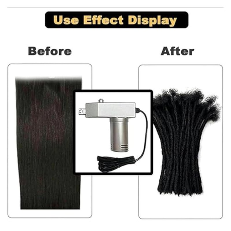 Portable Dreadlock Machine for Instant Locs, Handheld DIY Automatic Loc Machine with 6 Interchangeable Holes for Fast & Easy Dreadlocks Extensions, Professional FastLocs Tool