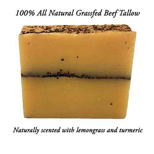 EST'D 2004 HC Meadow Bloom Tallow Bar Soap - Lemongrass, Coffee & Turmeric 2 Pack - Made with All Natural 100% Grass Fed Tallow Handmade Soap Bar - Great for Face or Body Soap