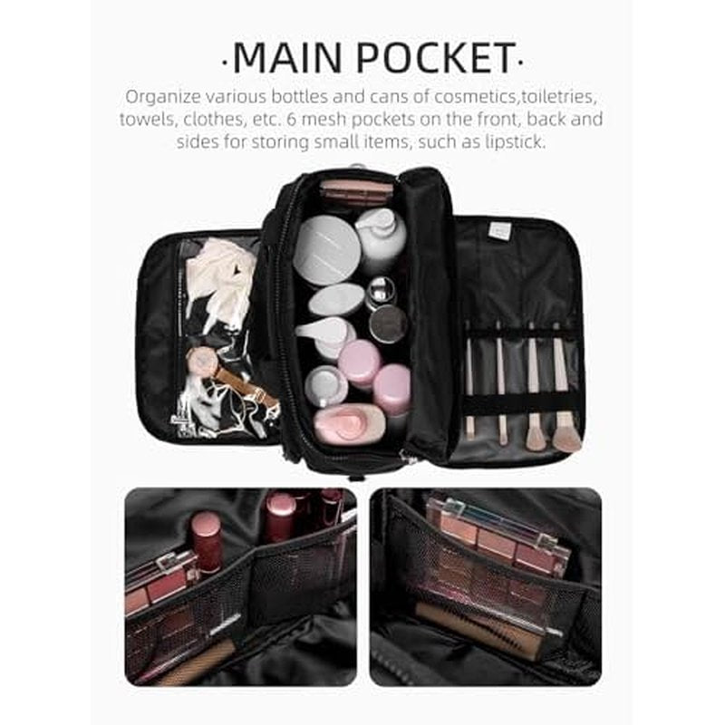 WESTBRONCO Toiletry Bag for Women with Jewelry Organizer, Lightweight Large Travel Toiletry Bag, Puffy Quilted Makeup Bag Organizer for Accessories, Essentials, Cosmetics, Toiletries