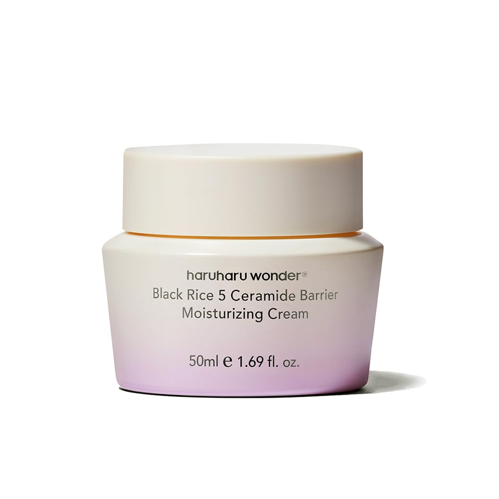 HARUHARU wonder Black Rice 5 Ceramide Barrier Moisturizing Cream 1.69 fl oz, Barrier Repair, Ceramides, Dry Skin Care, Long-Lasting Hydration, Soothing Nourishing, Lightweight, Vegan