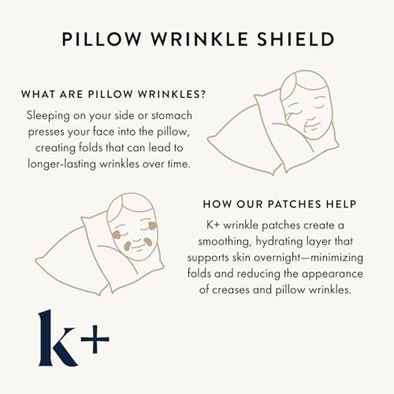 K+ Wrinkle Patches for Forehead, Crow¡¯s Feet & Smile Lines ? Korean Overnight Patches with Hyaluronic Acid, Peptides & Adenosine (60 Count)