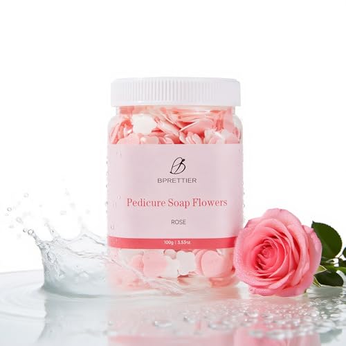 Pedicure Soap Flowers Foot Soak Petals Sheet for Softens Dead Skin Moisturizing Relaxing Spa Feet Birthday Pedi Nail Party (Rose)