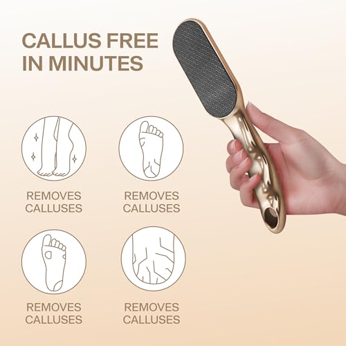 NOVAL Callus Remover Gel 250ml and Gold Handle Nano Glass Foot File Set£¬Dead Skin Remover for Feet, Exfoliating Gel for Cracked Heels and Smooth Pedicure Care