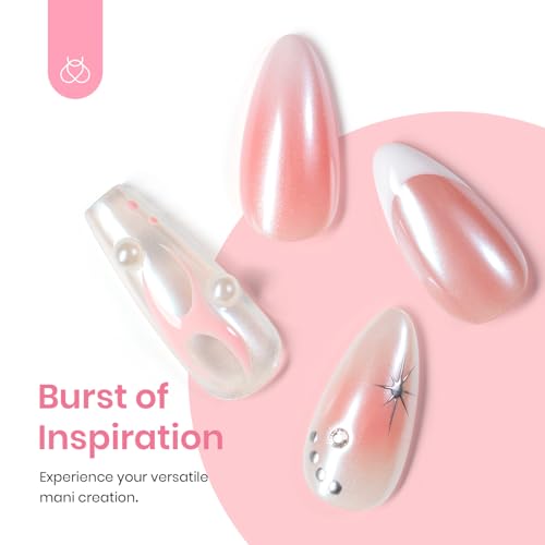 Beetles White Chrome Nail Powder for Gel Nails Pearl Cromer Nail Powder Mirror Effect Nails Gel Polish Glitter Manicure Holographic Pigment Nails Art Design Gifts for Women