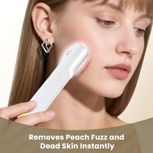 Sonic Dermaplane Razor for Women Face, Three-Speed Rechargeable Dermaplane Razor with 5 Refill Blades, Facial Hair & Peach Fuzz Remover for Women,Sonic Dermaplaning Tool