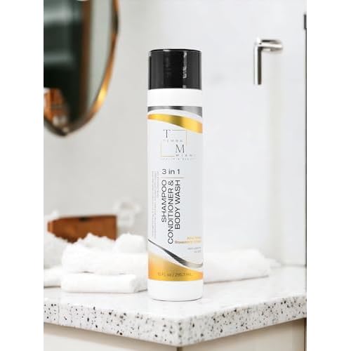 3 in 1 SHAMPOO/CONDITIONER/BODY WASH, with ALOE VERA, ARGAN & COCONUT OIL, ROSEMARY EXTRACT, CAMELLIA Leaf Extract, 10 FL oz.