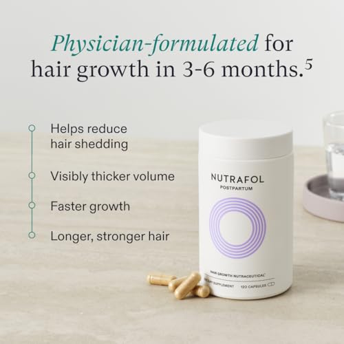 Nutrafol Postpartum Hair Growth Supplements and Hair Serum, Clinically Tested for Visible Thickness and Strength - 1 Month Supply, 1.7 Fl Oz Bottle