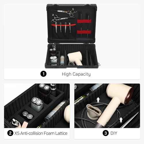 Large Barber Carrying Case, Hairdresser Tool Box Organizer Traveling Case, Portable Travel Barber Suitcase for Hair Stylist Pet Groomer Beauty Salon Makeup Artist