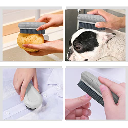 VWMYQ Heavy Duty Fingernail Scrub Brush, Durable Stiff Bristles Hand and Nail Cleaning Brush for Men & Mechanics (Hand Wash Brush - Grey)