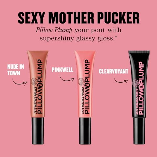 Soap & Glory Sexy Mother Pucker XXL Lip Plumper Gloss - High Shine Lip Gloss for Women with SUPERFILL¢â Plumping Technology - Hydrating & Volumizing Vegan Formula - Clearvoyant (0.3 fl oz)