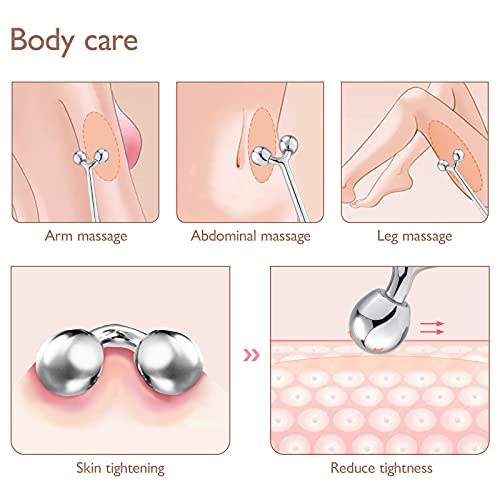 Tekson Faical Roller Massager, 3D Metal Face Massage Tool for Reduce Puffiness, Remove Eye Wrinkles, Face Lift, Increase Firmness, Anti-Aging, Skin Tightening (Zinc Alloy)