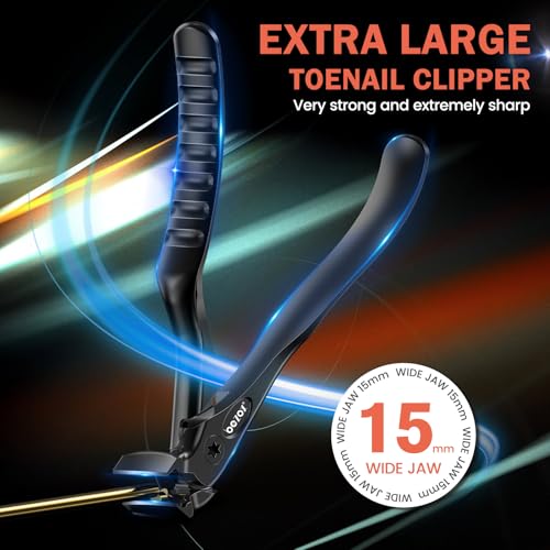 BEZOX Toenail Clippers for Seniors ? Upgraded Long Handled Curved Head Toe Nail Clippers for Thick Nails for Elderly - Black