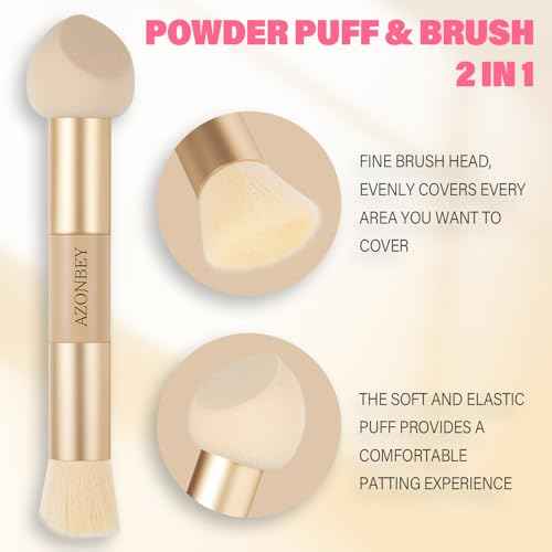 Root Touch Up Sets,Hairline Powder for Women Cover Up- Hairline Concealer for Thin and Thinning Hair, Water & Sweat Resistant,Contain Azonbey Makeup Brush (Med Brown, Med-Makeup Brush)