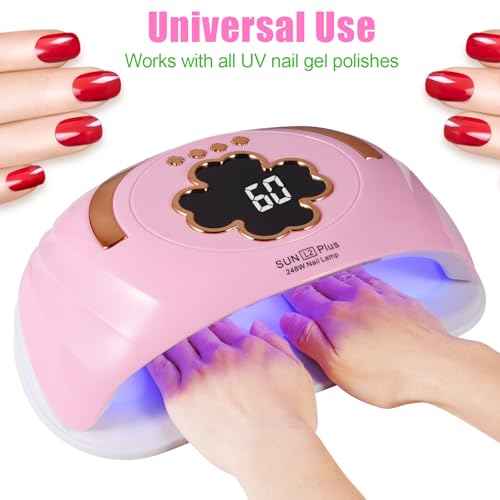 UV LED Nail Lamp for Two Hand, 248W Large Space UV Light for Nails,45 LED Beads and Professional Manicure Nail Lamp with Automatic Sensor (White)
