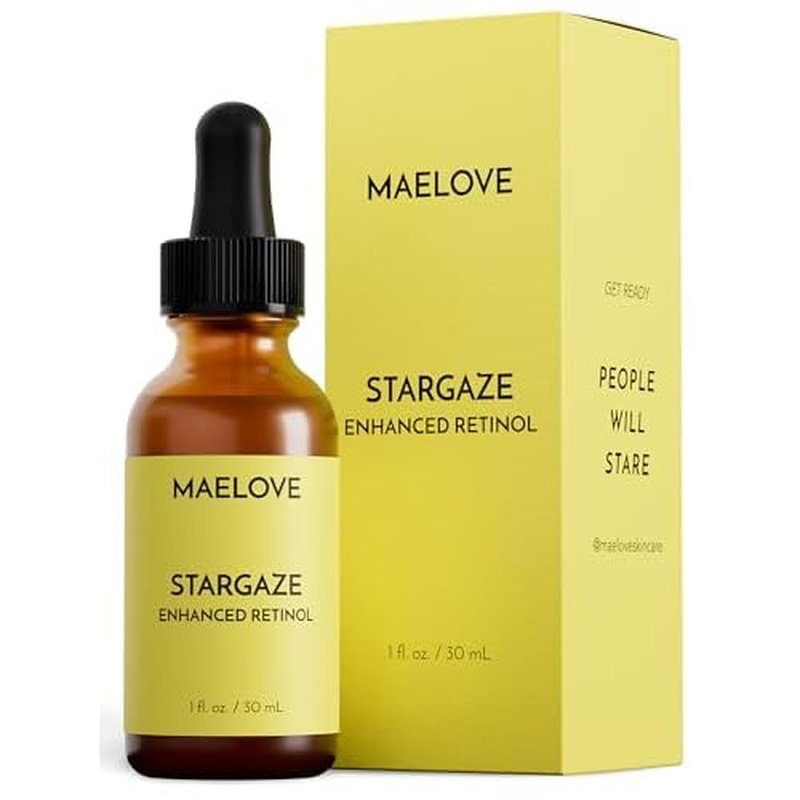 MAELOVE Stargaze Enhanced Retinol Serum, Time-Released 0.25% Retinol for Radiant Skin, Hydrating with Hyaluronic Acid, Niacinamide, Soothing Botanicals, Ideal for Sensitive Skin, USA Made