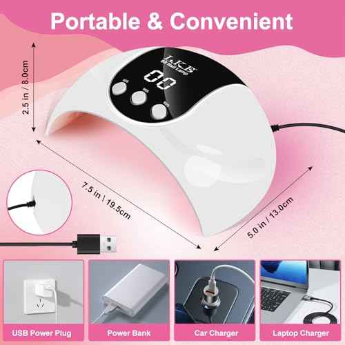 UV Light for Gel Nails, LKE 54W UV LED Nail Lamp with 18 Beads 3 Timer Setting & Auto Sensor Nail Dryer for Gel Polish Polygel Fast Curing Manicure Professional Nail Dryer Home Salon Nail Tools