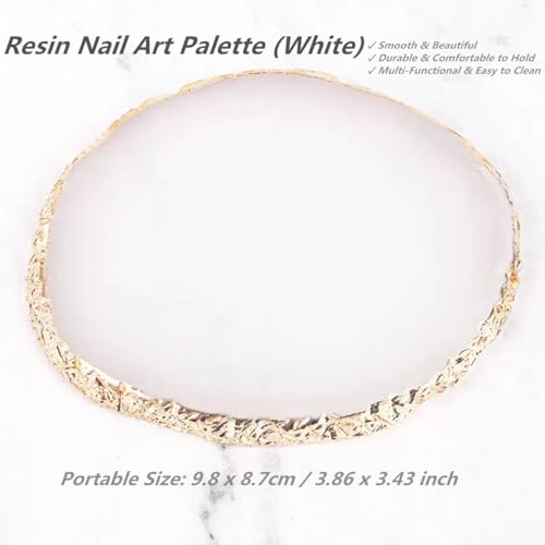 21Pcs Nail Art Design Tool Kits - 1 Resin Nail Art Palette, 5 Nail Art Dotting Pens, 15 Nail Art Brushes, Nail Polish Mixing Palette Double-Ended Dotting Pen Nail Liner Nail Drawing Brushes