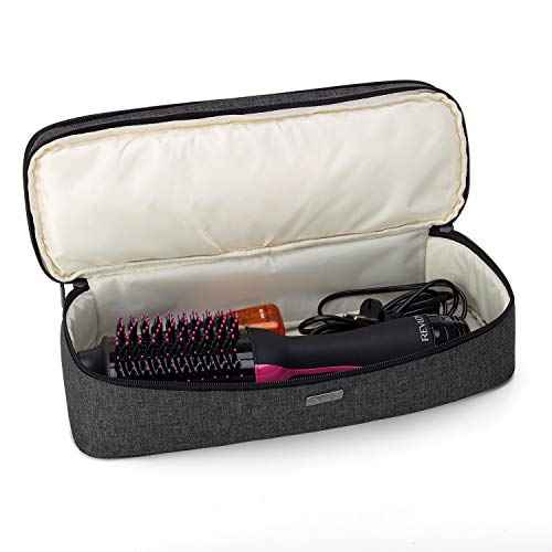 Teamoy Double-Layer Travel Storage Bag Compatible with Revlon One-Step Hair Dryer and Volumizer Hot Air Brush and Attachments, Black(Bag Only)