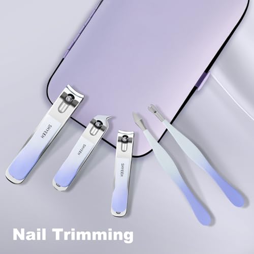 Manicure Set, 10 pcs High-Carbon Steel Nail Clippers Set, Portable Mini Manicure and Pedicure Kit, Travel Grooming Nail Kit with Leather Bag for Men and Women