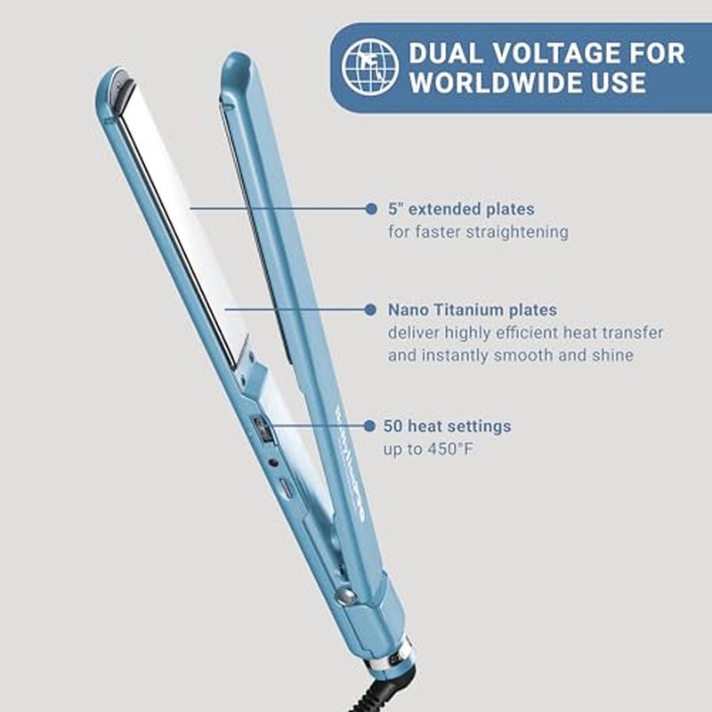 Nano Titanium Ultra-Thin Hair Straightener, Professional Flat Iron For All Hair Types