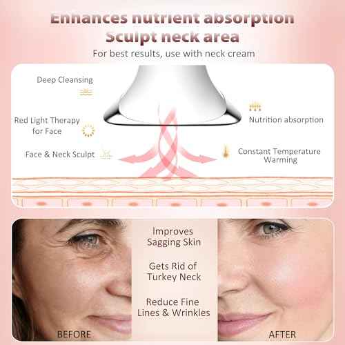 5-in-1 Red Light for Face and Neck£¬Face Neck Massager for Skin Care, Water Resistant Facial Sculptor Wand