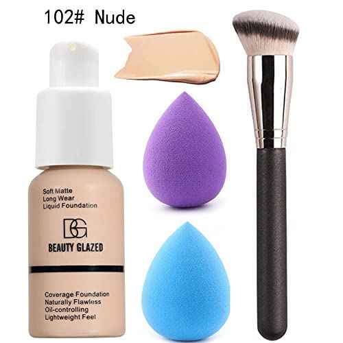 All in One Makeup Kit For Girls 12 Colors Naked Eyeshadow Palette, Nude Foundation Face Primer, Makeup Brush, Makeup Sponge, Eyebrow Soap Kit Brows Gel, Winged Eyeliner Stamp Makeup Set (SetA)