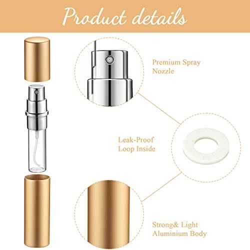 Zonon 56 Pieces Refillable Perfume Atomizer Mini Refillable Spray Perfume Bottle Portable with 56 Pieces Refill Pump Dispenser Pump Transfer Tool for Outgoing(Colorful,5ml)