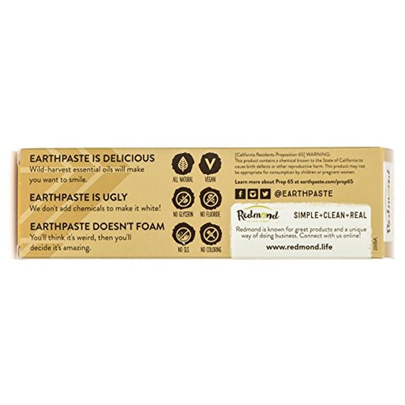 Redmond Earthpaste - Natural Non-Flouride Toothpaste, LemonTwist, 4 Ounce Tube (12 Pack)
