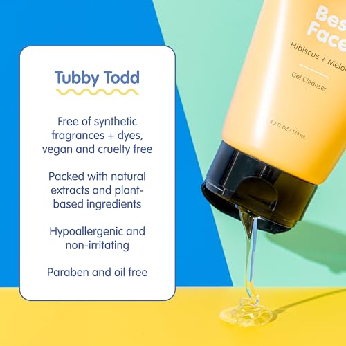 TUBBY TODD Best Kids Face Wash 2pk ? Gel-to-Foam Facial Cleanser ? Clarifies & Brightens ? With Willow Bark & Hibiscus Enzyme ? Natural Ingredients ? Oil-Free Skincare For Kids ? 4 fl oz