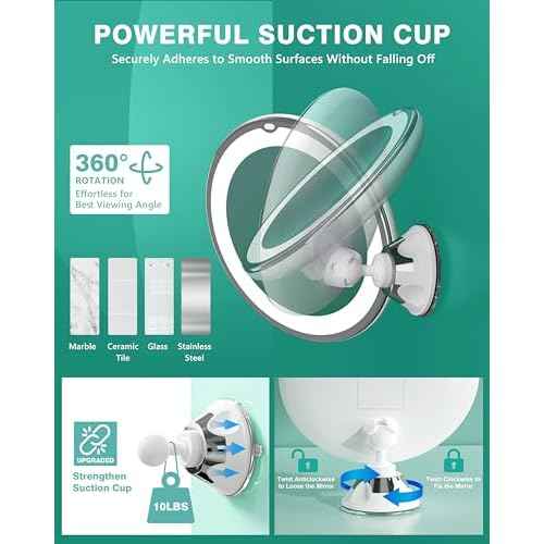 Auxmir 2025 Upgraded 20X Magnifying Mirror with Light, Makeup Mirror with 2-Level Lights, Vanity Mirror with Power Suction Cup and Tweezers, 360¡Æ Swivel, Portable Bathroom Mirror for Home Travel