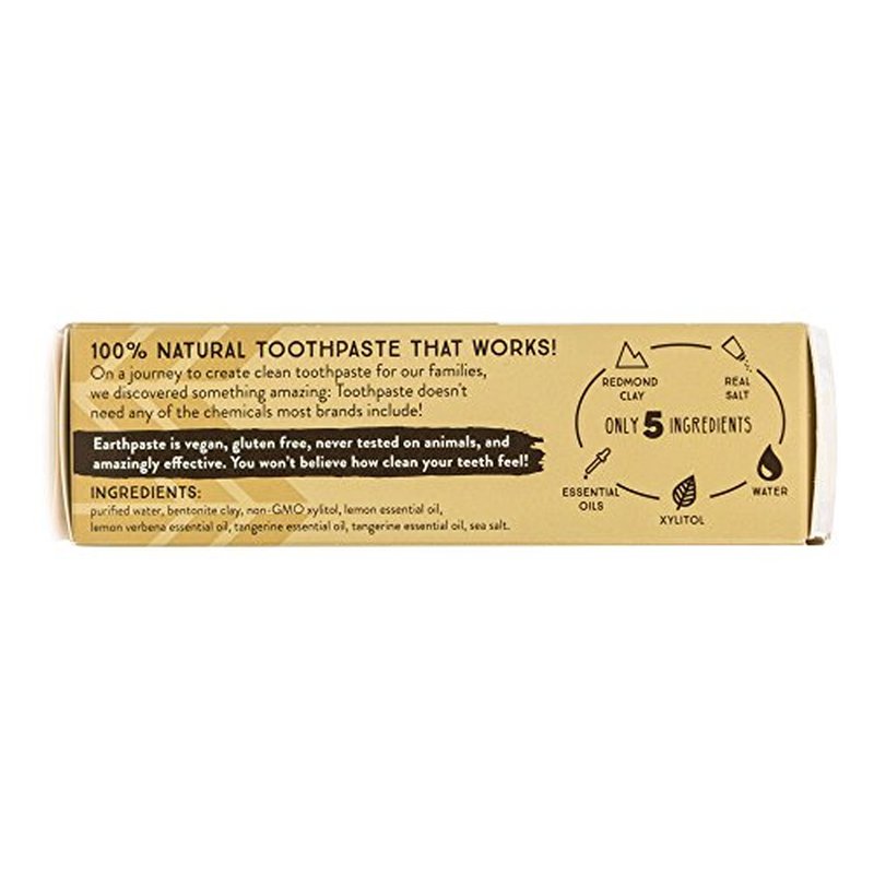 Redmond Earthpaste - Natural Non-Flouride Toothpaste, LemonTwist, 4 Ounce Tube (12 Pack)