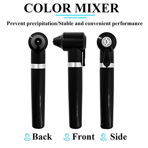 Tattoo Ink Mixer Machine Kit - Yugui Pigment Stirrer with 100Pcs Mixing Sticks for Fast Color Mixing Make-up Eyebrow Microblading Equipemnt Tattoo Kit Supplies, Black