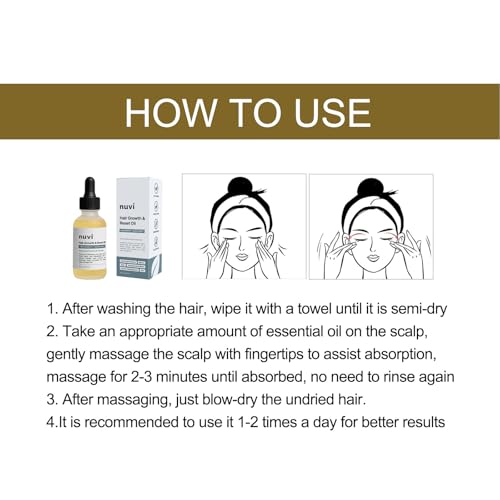 Hair Growth & Reset Oil, Rosemary Oil for Hair Growth, Hair Serum for Dry Damaged Hair and Growth Thin Hair, Scalp & Hair Strengthening Treatment, 55ml/1.86fl Oz (1PCS)