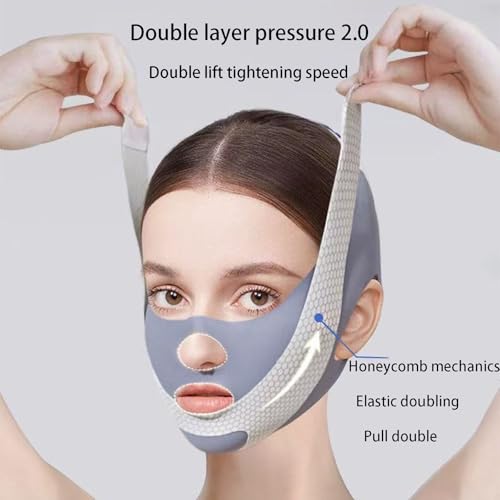TFAXOG V Line Lifting Mask Chin Strap for Sleeping Reusable£¬Face Lift Tape Face Slimmer for Women£¬Jaw Trainer£¨Pink. Black. Blue£© Variety of Options.(Pink,2PCS)