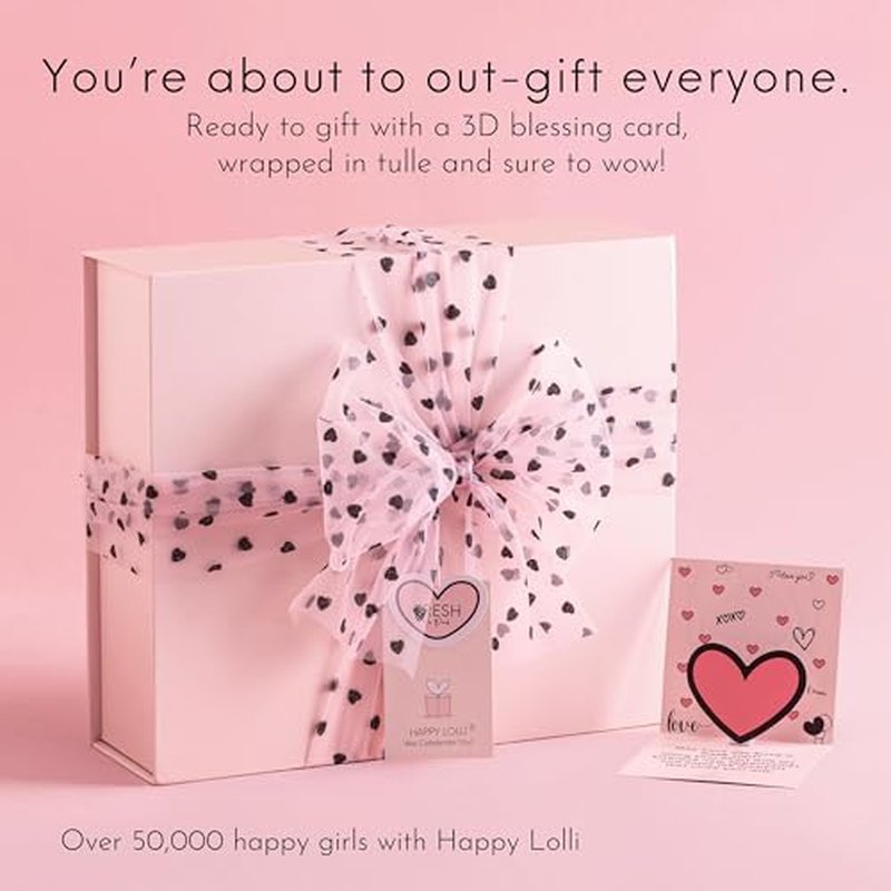 Happy Lolli Power Shower Gift Set ? College Essential Bath Accessories for Women and Teen Girls ? Includes Body Towel, Hair Towel, Wrist Bands, Headband, Face Sponge and More (Fresh in Pink)