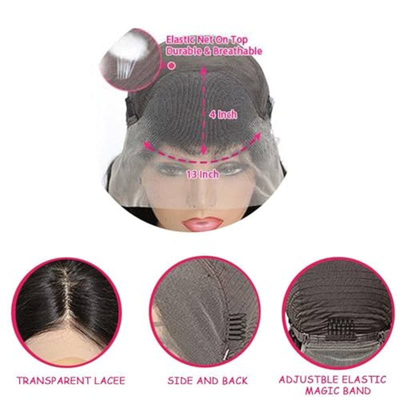 30 Inch Deep Wave Lace Front Wigs Human Hair Wigs for Black Women 13x4 HD Transparent 200% Density Glueless Wigs Deep Curly Lace Frontal Wigs Human Hair Pre Plucked With Baby Hair