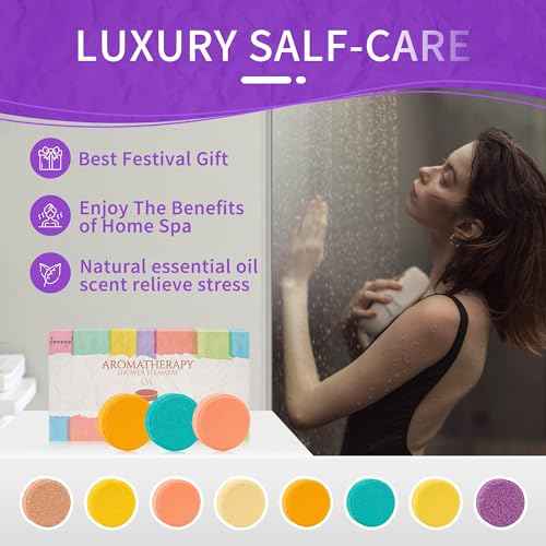 Shower Steamers Aromatherapy Gifts Set Pack of 8 Shower Bath Bombs Tablets with Essential Oils for Home SPA, Self Care Relaxation Birthday Christmas Gift for Women and Men Who Have Everything¡¦