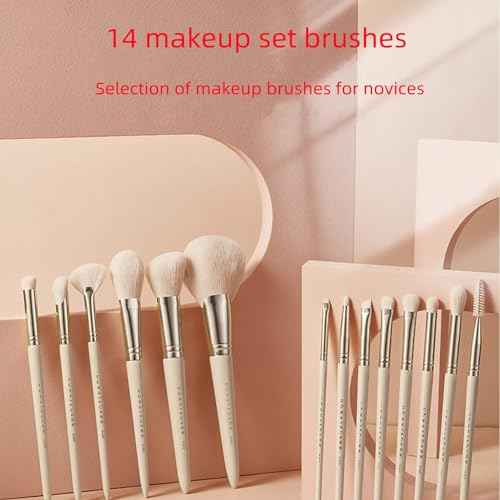 Makeup brush gift set: 14 piece professional makeup brush advanced synthetic kabuki brush set foundation make-up powder blusher eye shadow concealer high gloss brush mixed makeup brush set